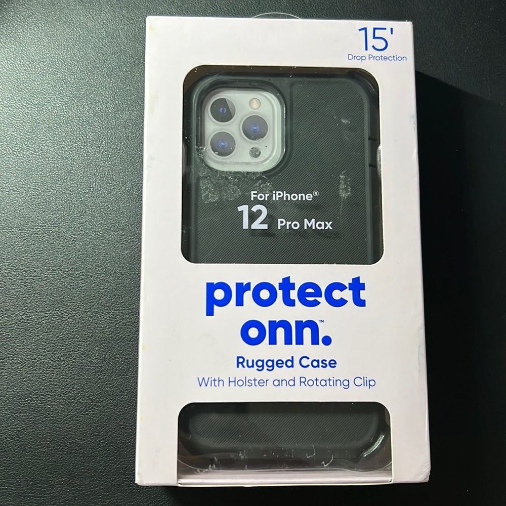Protect oh, NN rugged case with Hollister in rotating clip for iPhone 12 pro max